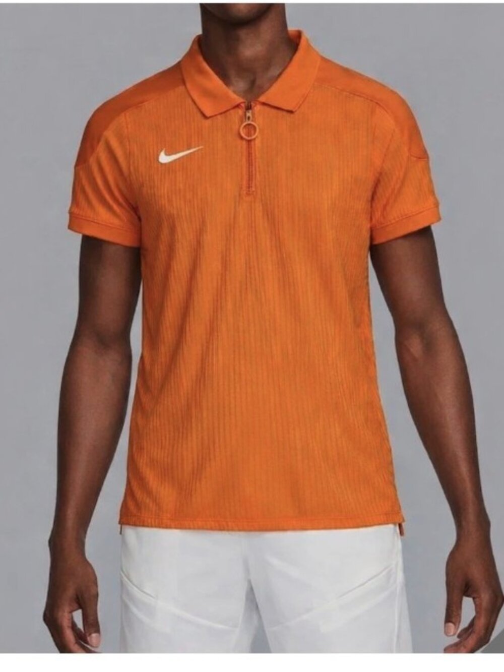 NWT Nike Court Slam Dri-FIT ADV 1/4 Zip Tennis Polo Orange HQ0792-873 SZ L-TALL